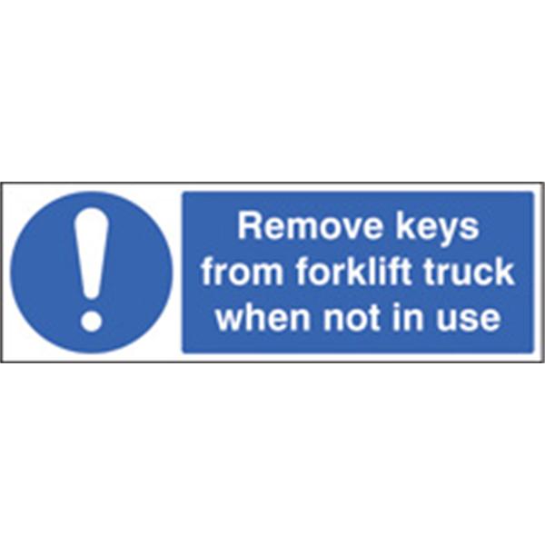 Remove Keys From Forklift Truck When Not In Use Mandatory Sign