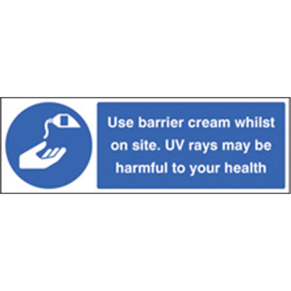 Use Barrier Cream Whilst On Site Mandatory Sign