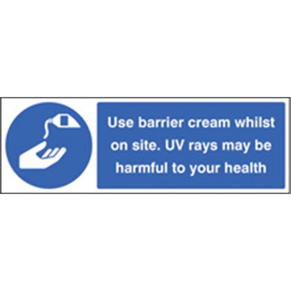 Use Barrier Cream Whilst On Site Mandatory Sign