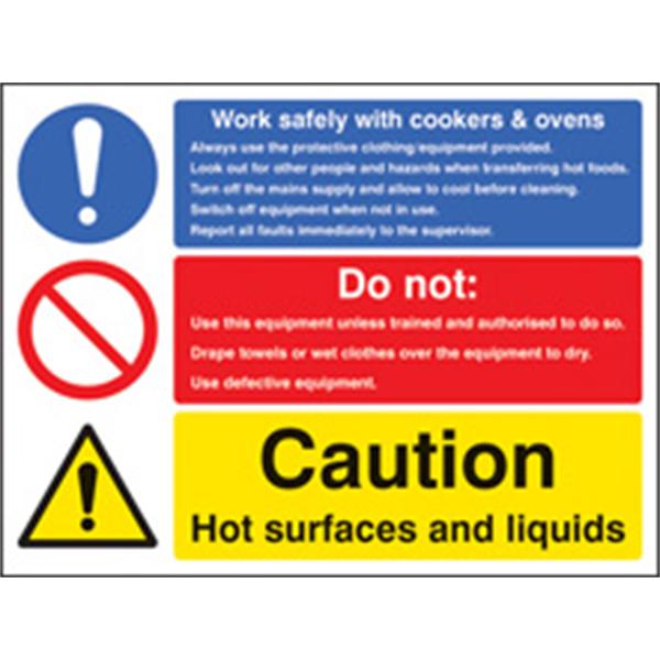Work Safely With Cookers/ Do Not./ Caution Mandatory Sign
