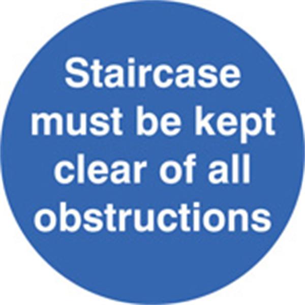 Staircase must be kept clear floor safety sign