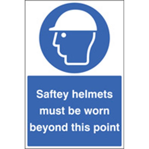 Safety helmets must be worn floor safety sign