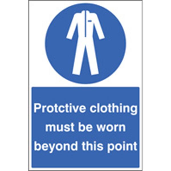 Protective clothing must be worn floor safety sign