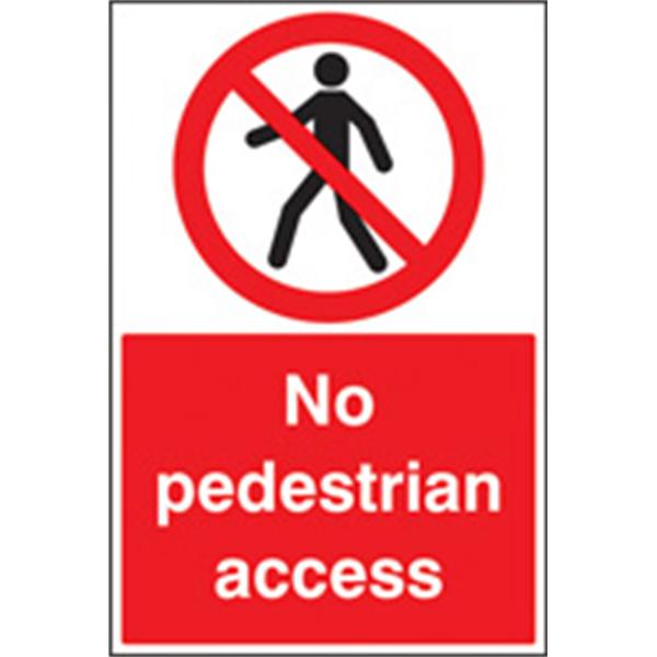 No pedestrian access floor safety sign