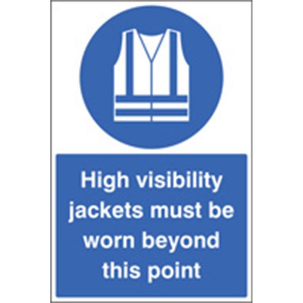 High vis jackets must be worn floor safety sign