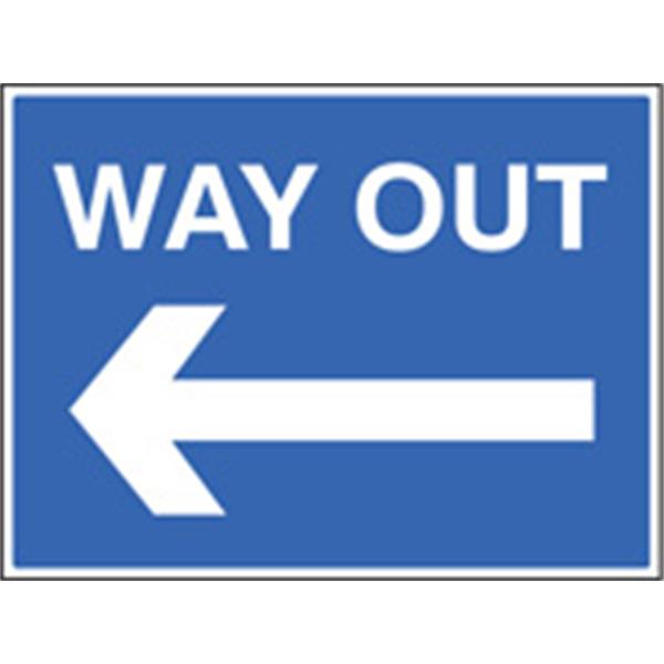 Way Out Arrow Left Car Park Sign