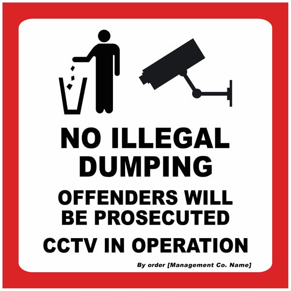 No Dumping (CCTV) Safety Sign