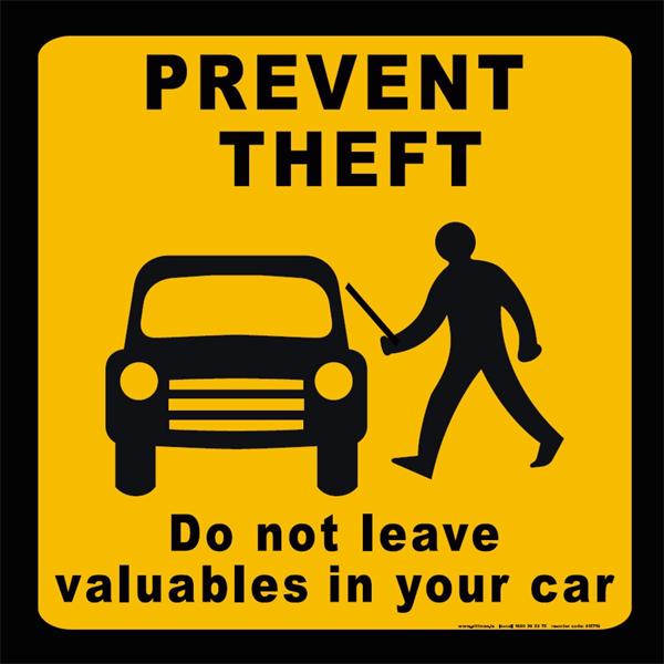 prevent theft 600 x 600mm sign