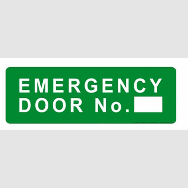 Emergency Door Number (sequential numbering) 300 x 100mm sign