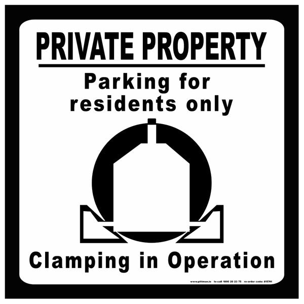 Parking for Residents Safety Sign