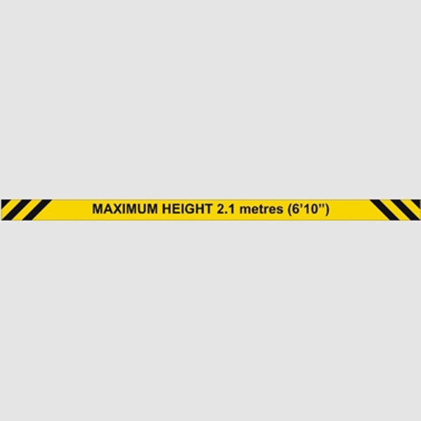 maximum height sign 3000 x 150mm