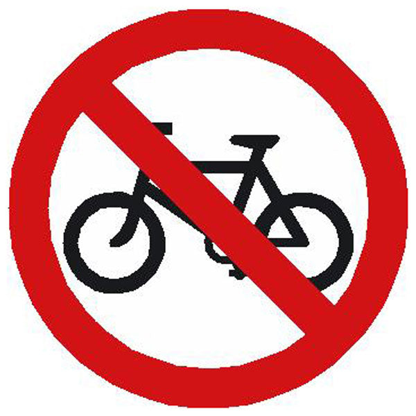 Prohibition Bikes Symbol 100 x 100mm sign