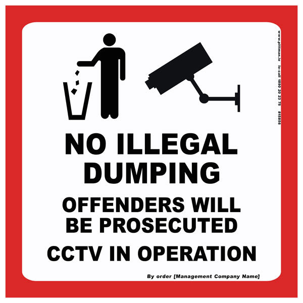 No Dumping CCTV Safety Sign