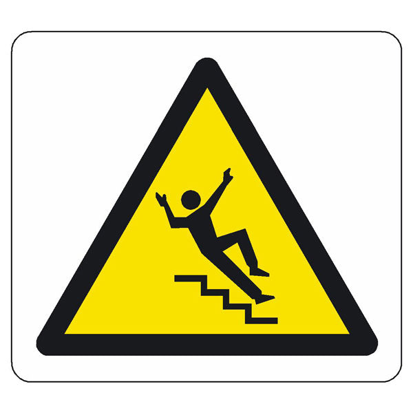 warning symbol only stairs 100 x 100mm sign