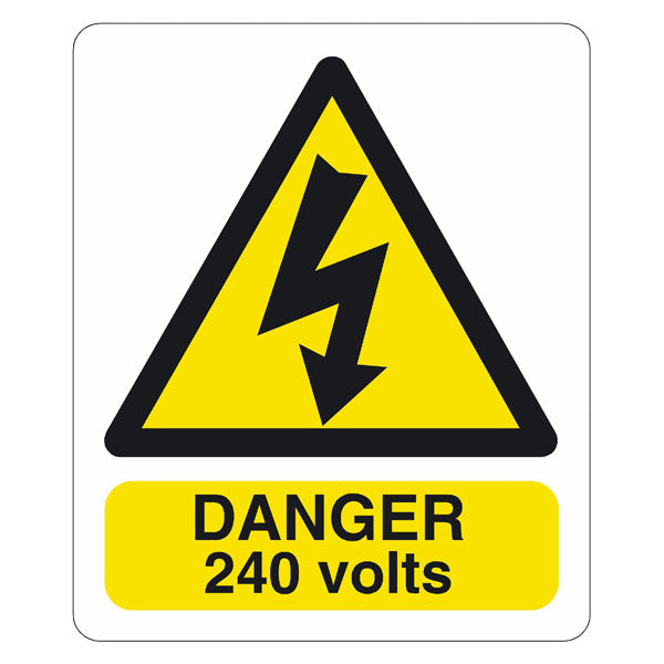 Danger 240 Volts 600 x 400mm sign