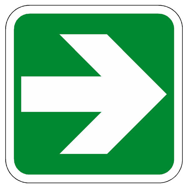 Safety Symbol only Arrow right 200 x 200mm sign