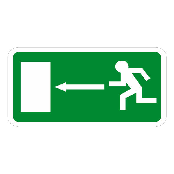 exit door left running symbol only 300 x 200mm sign