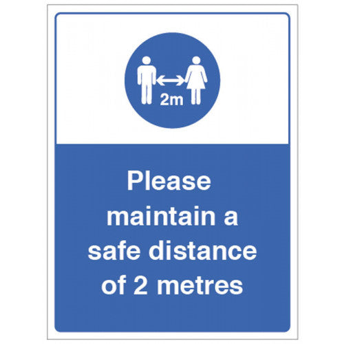 Please Maintain A Safe Distance Safety Sign