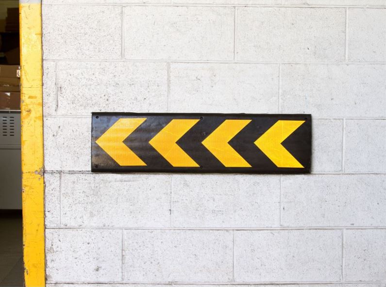 Rubber Wall Guard with Chevron