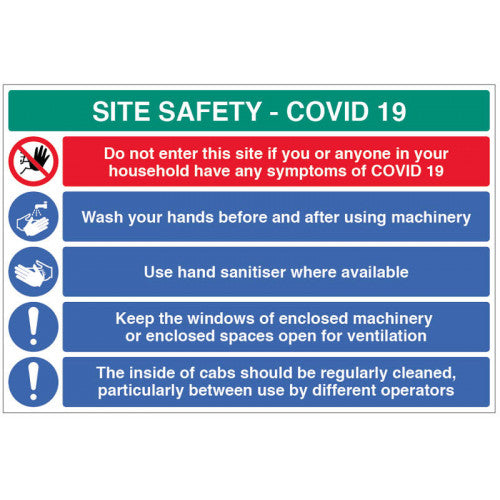 Site Safety Covid-19 - Wash hands Safety Sign