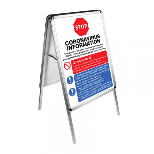 Snap Frame A-Board Double Sided with Coronavirus Posters