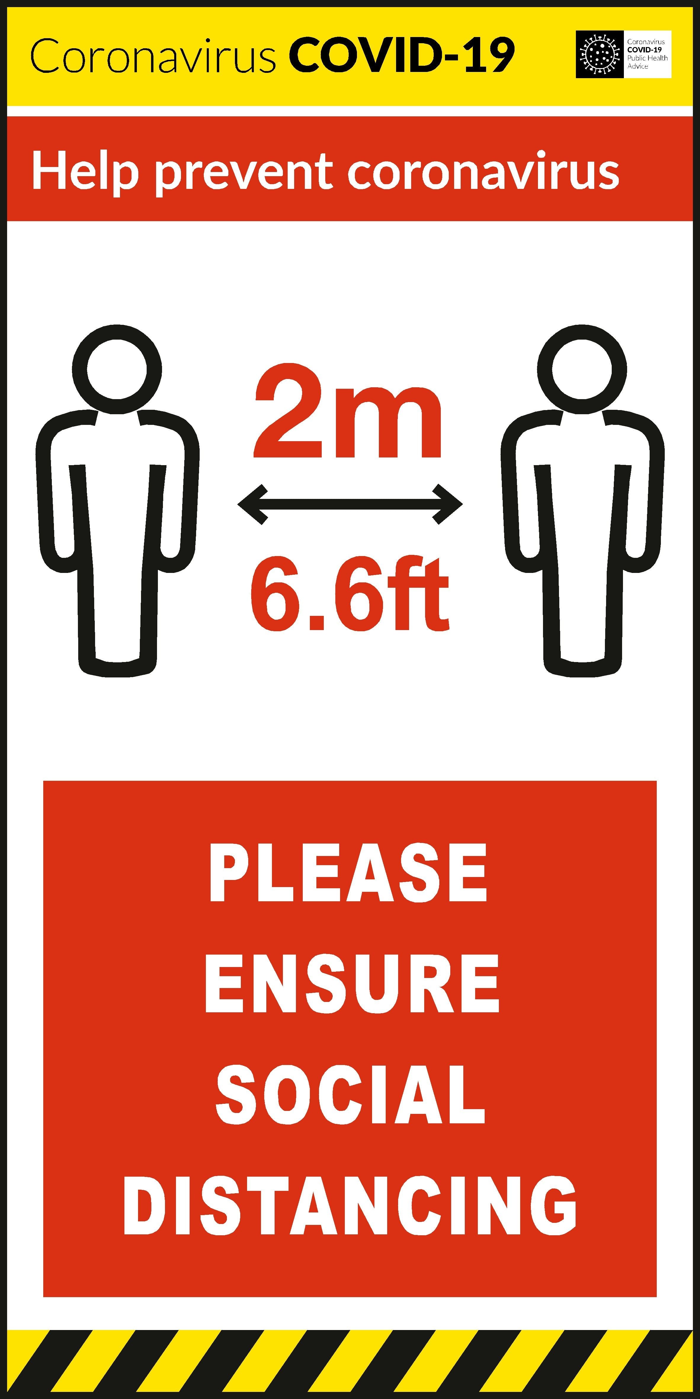 Please Ensure Social Distancing Covid-19 Safety Sign