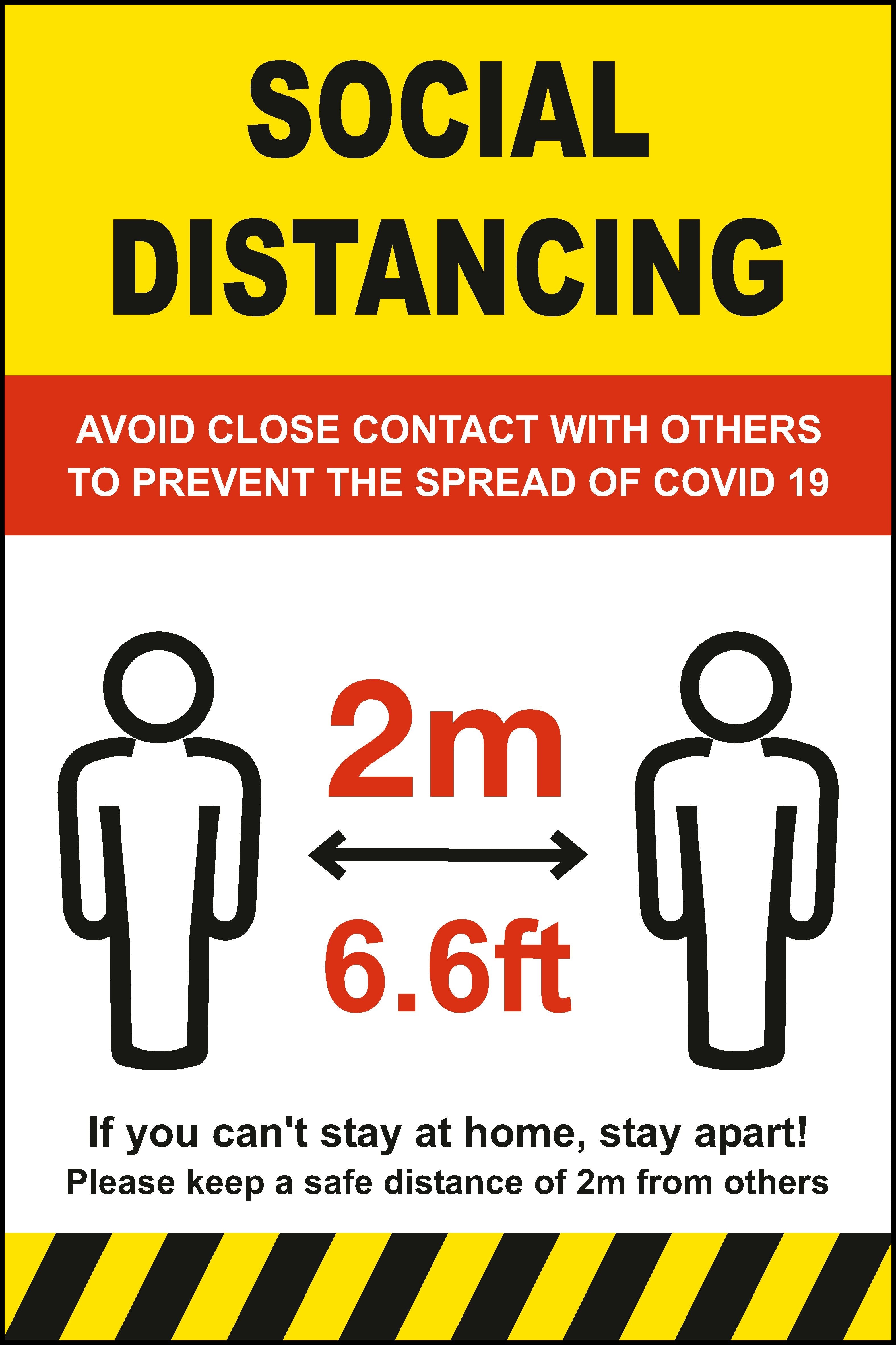 Social Distancing Sign Examples Prevent The Spread of Covid 19 Social Distancing Safety Sign