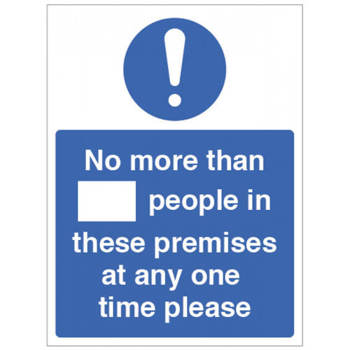 Social Distancing Max Number Permitted Safety Sign