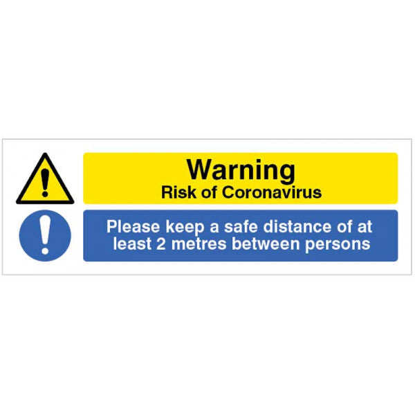 Warning Risk Of Coronavirus Keep 2 Metres Floor Graphic